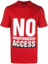 Neil Barrett No Unauthorised Access T-shirt In Red