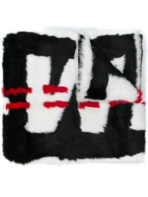 Off White Industrial Fur Scarf Black Modesens
