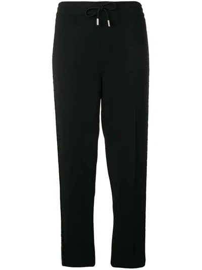Dsquared2 Embellished Stripe Track Trousers In 900-black