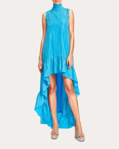 One33 Social Women's Yolanda Ruffled-hem Taffeta Midi Dress In Blue