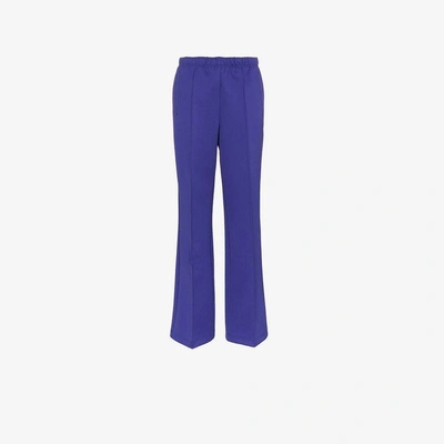 Prada Logo Patch Palazzo Pants In Pink&purple