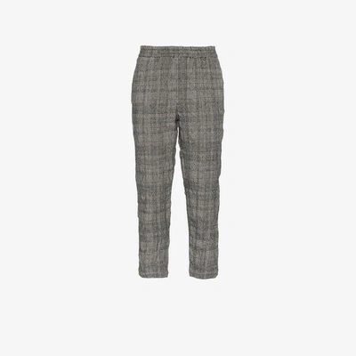R13 Check Cotton Wool-blend Cropped Trousers - Black