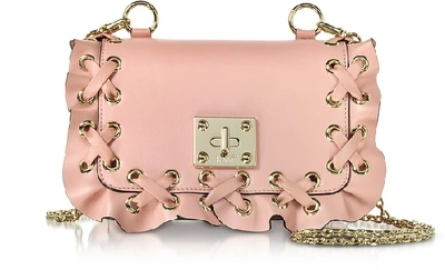 Red Valentino Rock Ruffles Small Shoulder Bag In Rose
