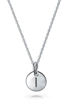 Bling Jewelry Minimalist Sterling Silver Initial Pendant Necklace In Silver - I