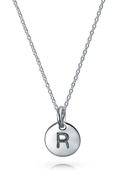 Bling Jewelry Minimalist Sterling Silver Initial Pendant Necklace In Silver - R