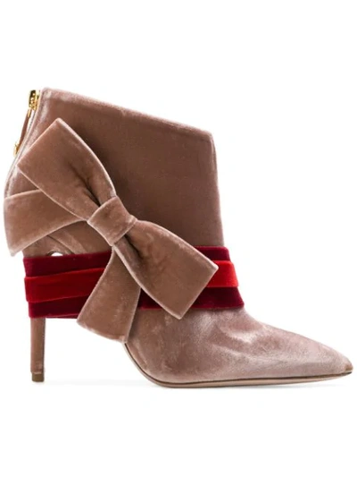 Fausto Puglisi Pointed Toe Booties In Pink