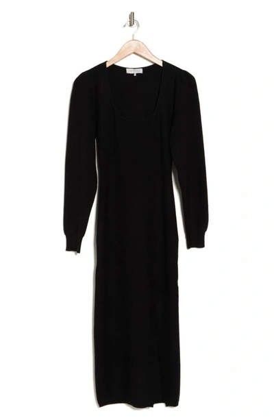 Wayf Long Sleeve Sweater Dress In Black