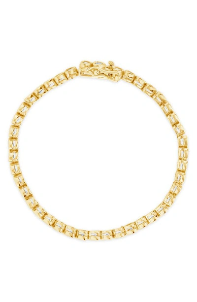 Sterling Forever 14k Gold Plated Cubic Zirconia Heart Tennis Bracelet