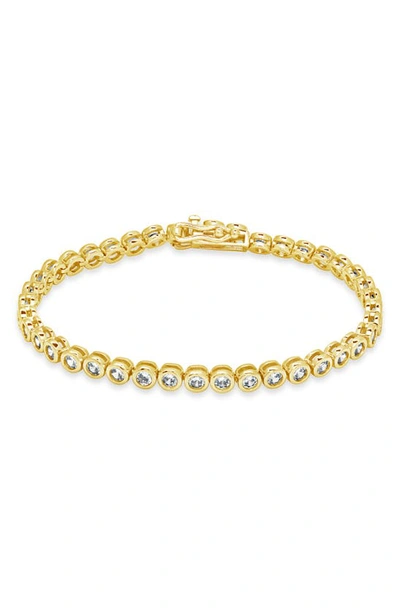 Sterling Forever 14k Gold Plated Round Cubic Zirconia Tennis Bracelet