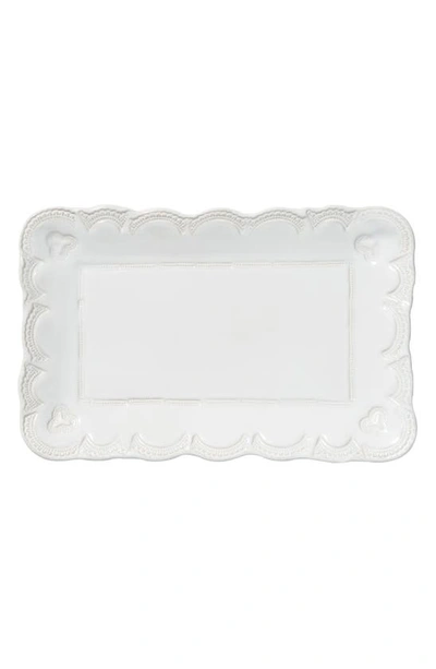 Vietri Incanto Stone Lace Small Serving Platter In White