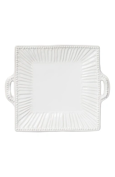 Vietri Incanto Stone Stripe Platter In White