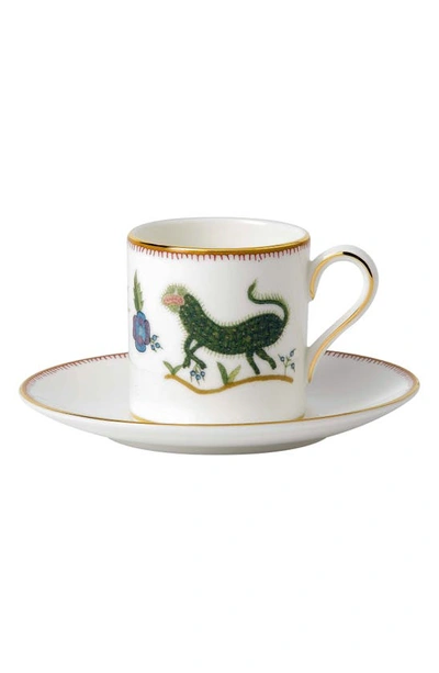 Wedgwood Mythical Creatures Bone China Espresso Cup & Saucer Set In White