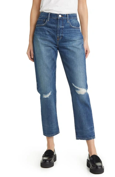 Frame Le Original Ripped High Waist Crop Jeans In Faro Rips