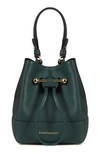 Strathberry Lana Osette Bicolor Leather Crossbody Bucket Bag In Bottle Green