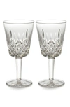 Waterford Lismore Large Crystal Glass Goblet 410ml Set Of Two In Clear
