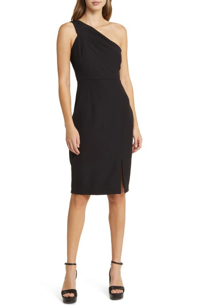 Vince Camuto Laguna One-shoulder Sheath Dress In Black