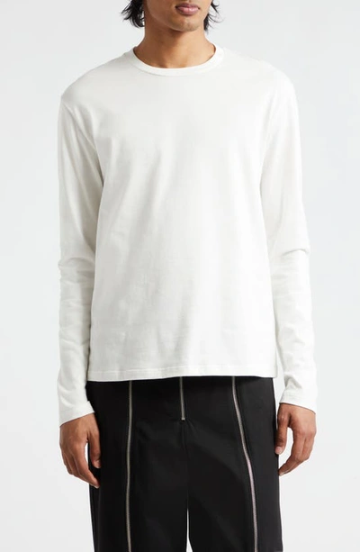 Jil Sander Long Sleeve Cotton T-shirt In White