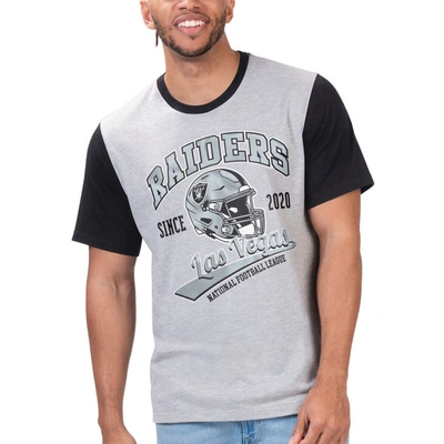 G-iii Sports By Carl Banks Grey Las Vegas Raiders Black Label T-shirt In Heather Grey