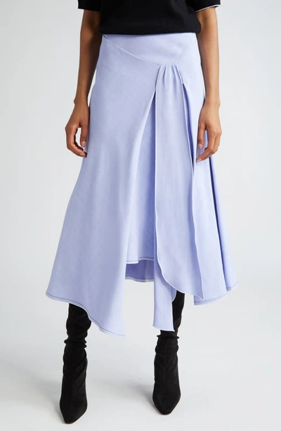 Victoria Beckham Tie Detail Asymmetric Crepe Skirt In Frost