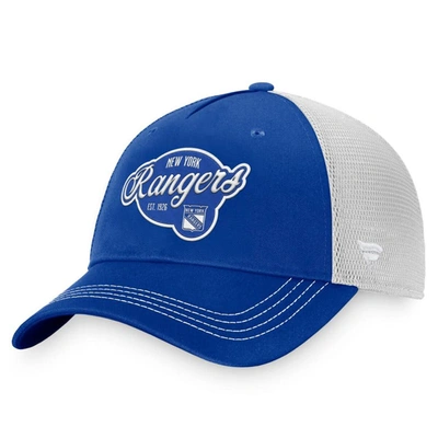 Fanatics Branded Navy/white New York Rangers Fundamental Trucker Adjustable Hat In Blue