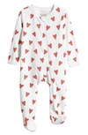 Sammy + Nat Babies' Signature Print Pima Cotton Footie In Red Hearts