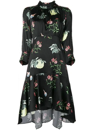 Peter Pilotto Floral-print Dress In Black