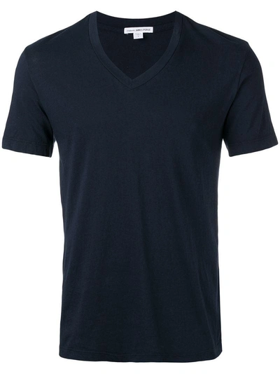 James Perse V-neck T-shirt In Blue