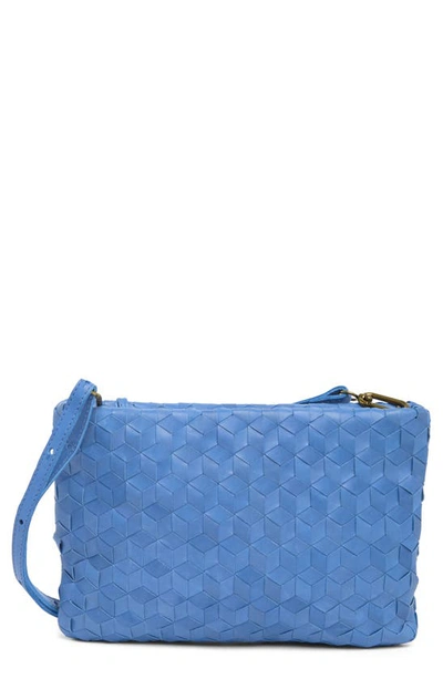 Madewell The Puff Woven Crossbody Bag In Oasis Blue