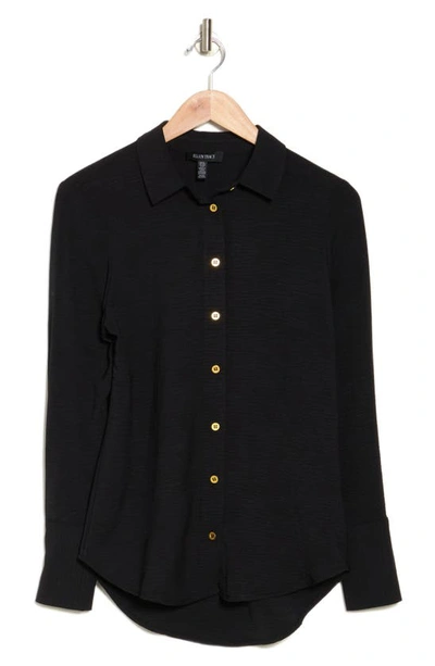 Ellen Tracy Airflow Long Sleeve Button-up Shirt In Black