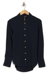 Ellen Tracy Airflow Long Sleeve Button-up Shirt In Navy