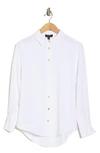 Ellen Tracy Airflow Long Sleeve Button-up Shirt In White