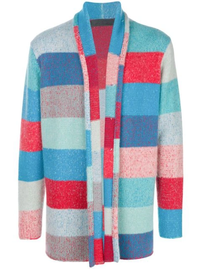 The Elder Statesman Striped Knit Cardigan - Blue