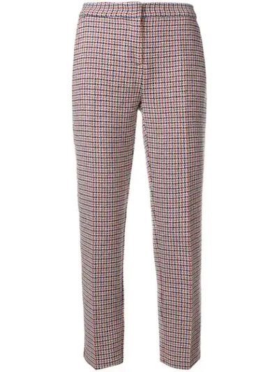 Pinko Checked Trousers In Red