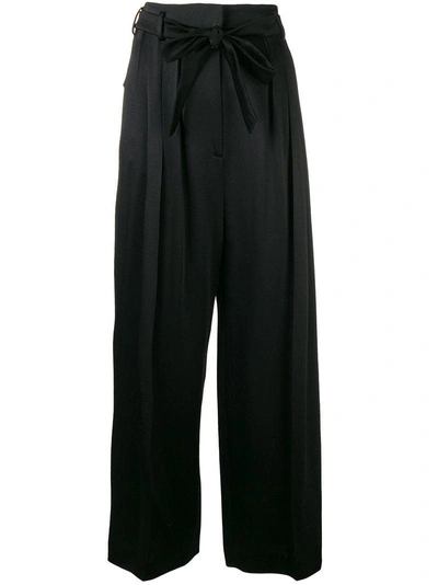 Valentino Bow Waist Trousers In Black