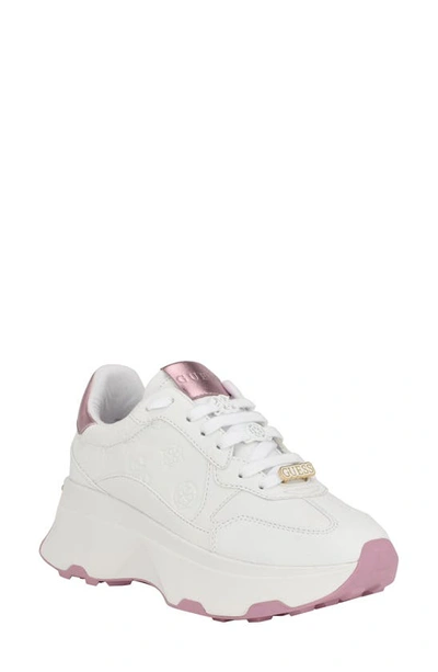 Guess Calebb Sneaker In White- Manmade