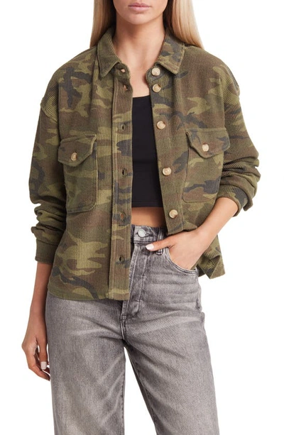 Thread & Supply Ranger Corduroy Shirt Jacket In Olive Camo