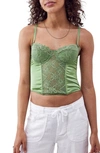 Bdg Urban Outfitters Ava Lace Corset Top In Sage