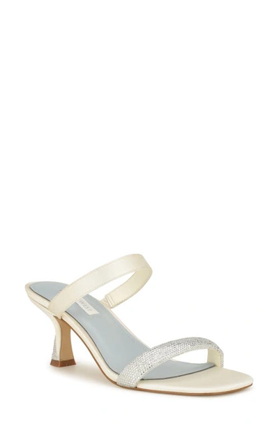 Nine West Shimme Slide Sandal In Ivory