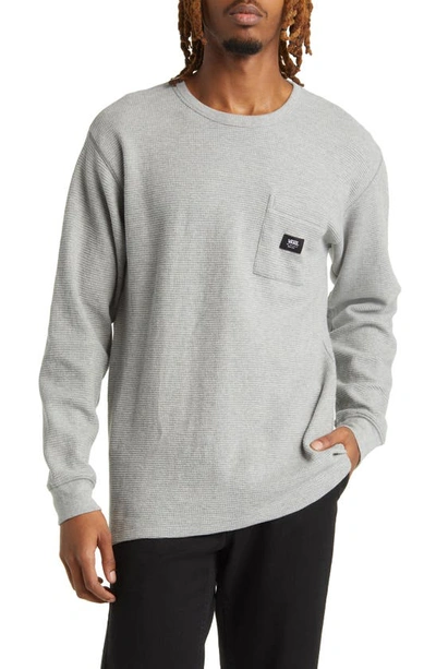 Vans Alder Long Sleeve Thermal Cotton T-shirt In Cement Heather