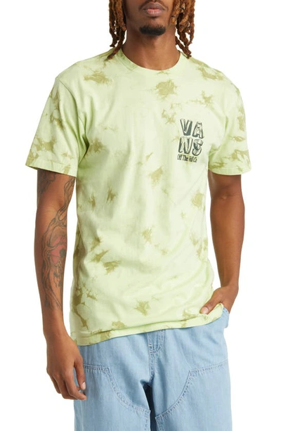 Vans Outdoors Tie Dye Cotton T-shirt In Shadow Lime