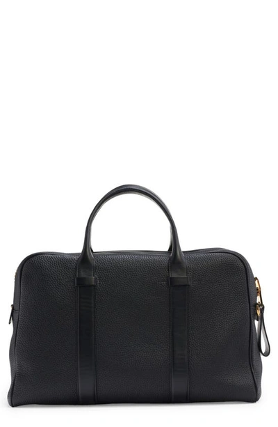 Tom Ford Buckley Crazy Grain Leather Duffle Bag In Black