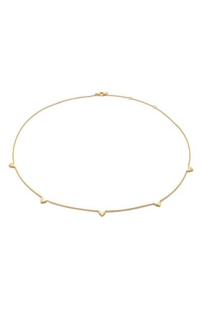 Monica Vinader Heart Station Necklace In Gold