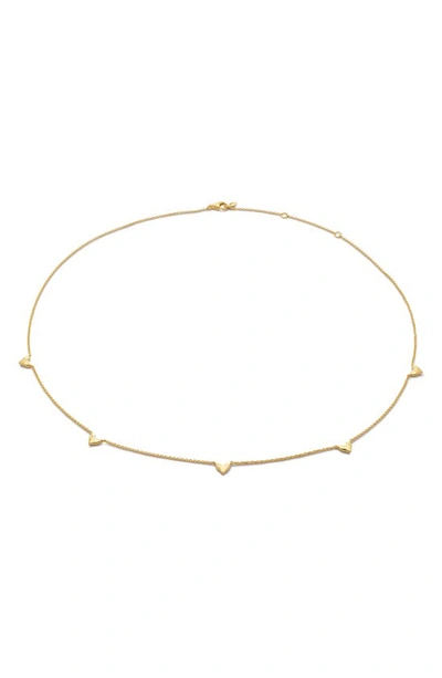 Monica Vinader Heart Station Necklace In 18k Gold Vermeil