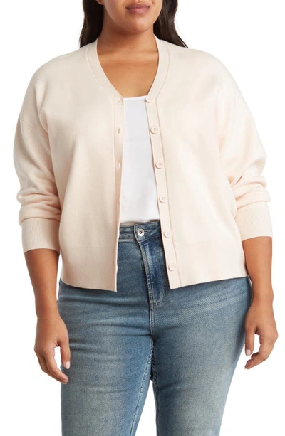 By Design Cher V-neck Button Front Cardigan In Soft Pink