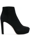 Prada Platform Ankle Boots - Black
