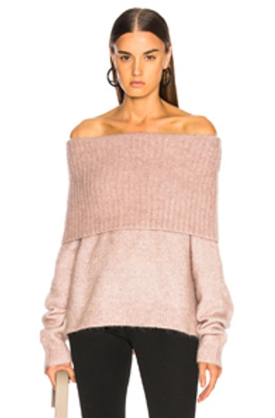 Acne Studios Cowl Neck Sweater Powder Pink In Grey