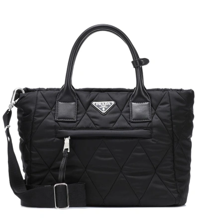 Prada Quilted Nylon Tote In Black