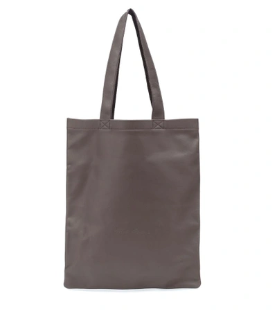 Rick Owens Leather Tote In Grey