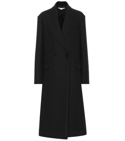 Stella Mccartney Wool Double-breasted Coat In Black