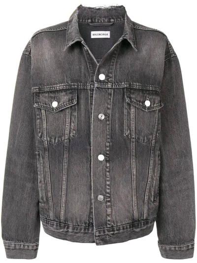 Balenciaga Like A Man Jacket Japanese Denim Jacket In Grey